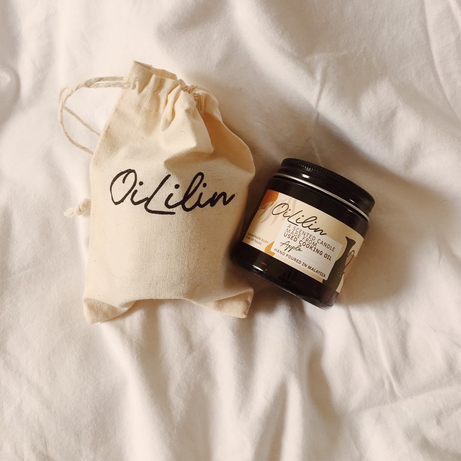 Apple Candle, a scented candle made from used cooking oil