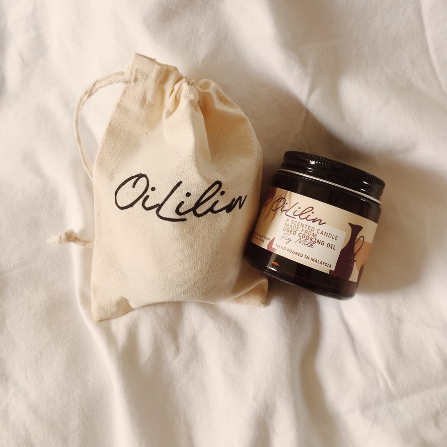 Fig Milk Candle, a scented candle made from used cooking oil